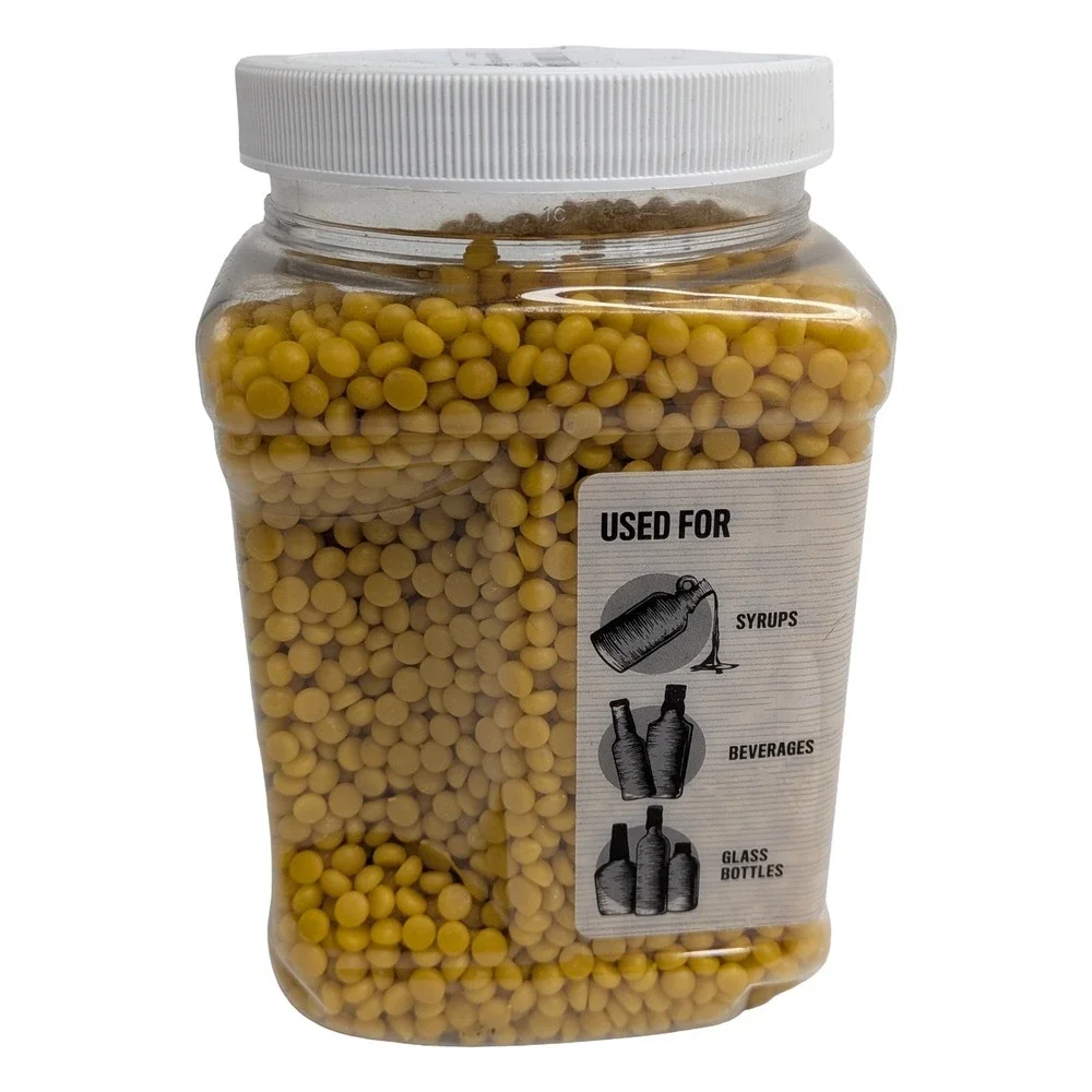 Blended Waxes Yellow Bottle Sealing Wax Beads 1lb Jar USA Made Wine Beer‎ Syrup